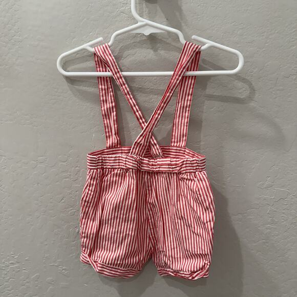 Jacadi Pink Candy Stripes Suspender Shorts - Picture 4 of 6